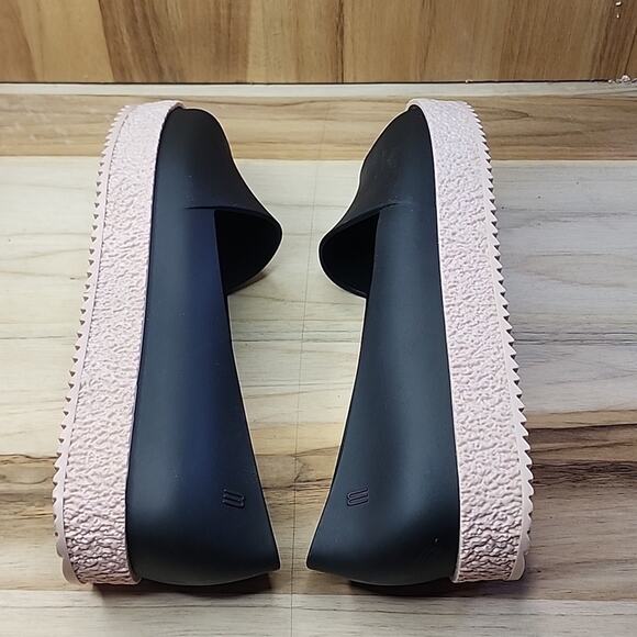 MELISSA SHOES PUZZLE BLACK OPEN-TOE SLIP ON PLATFORM LOAFERS SIZE 40 SCENTED - Picture 11 of 16